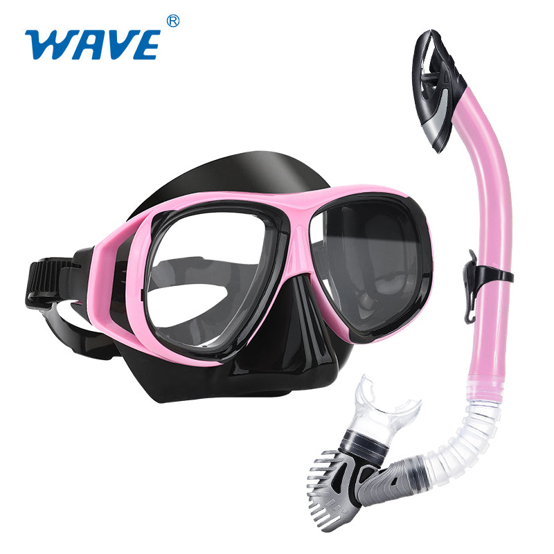 goggles for snorkeling Prescription Nearsighted Snorkeling Diving Mask Dry Snorkel Set Adult Pink Black Goggles Myopia